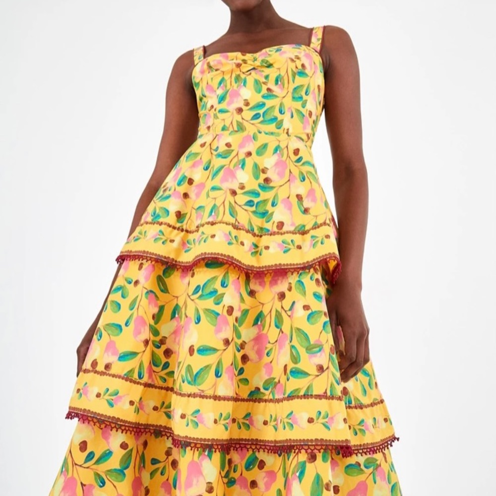 Farm Rio Midi Cashew Dress NWT